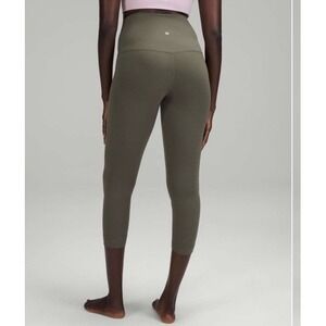 Army Green Lululemon Align 21" High-Rise‎ Crop Leggings